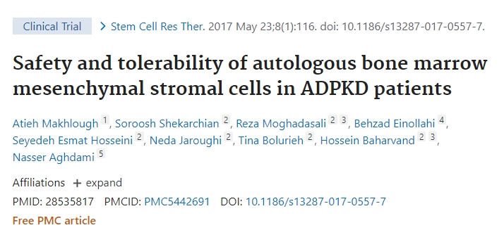 自體骨髓間充質干細胞在治療慢性腎病患者中的安全性和耐受性 自體骨髓間充質干細胞在治療慢性腎病患者中的安全性和耐受性