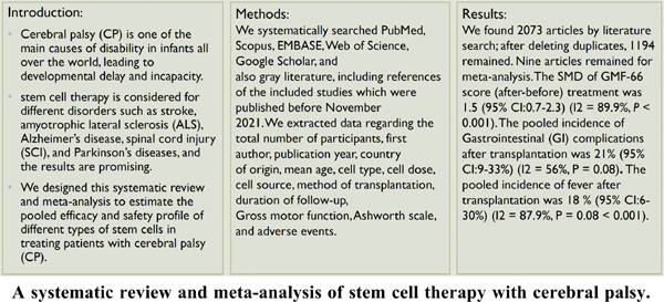 干細胞治療腦癱的系統評價與薈萃分析 干細胞治療腦癱的系統評價與薈萃分析