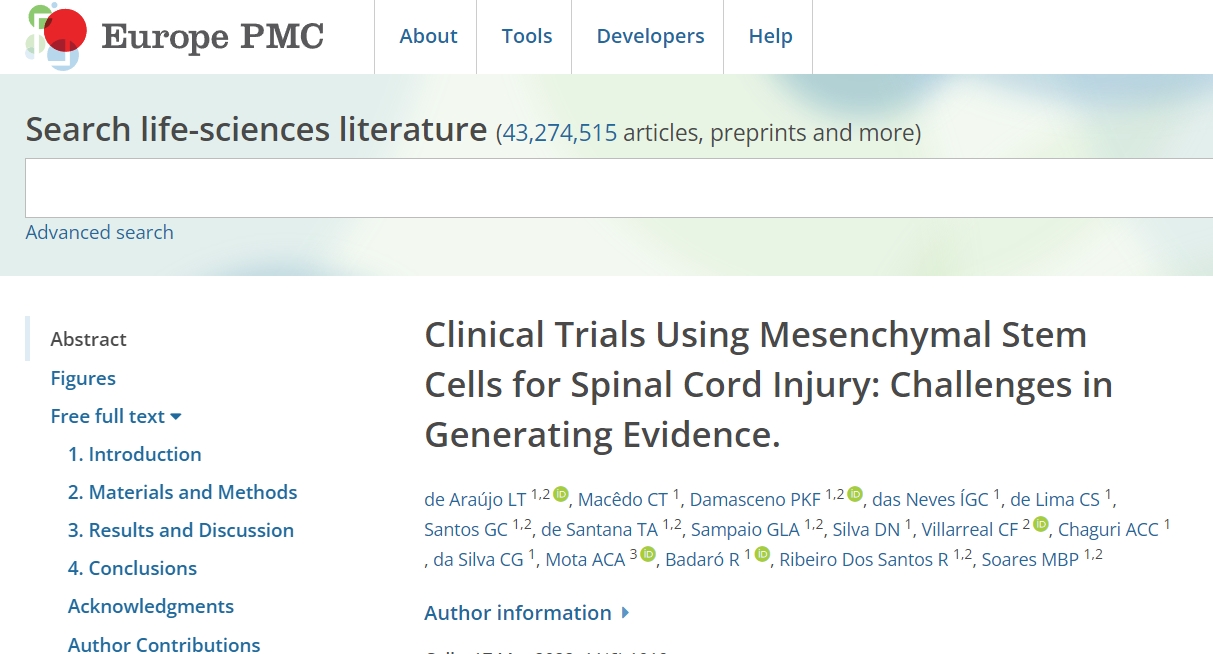 間充質干細胞治療脊髓損傷的臨床試驗