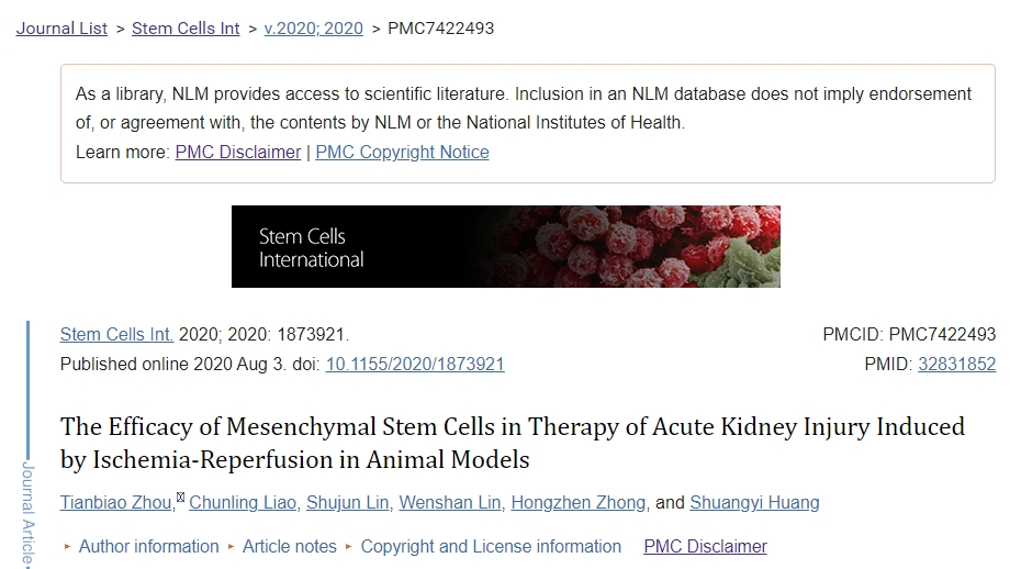間充質(zhì)干細(xì)胞在動(dòng)物模型中治療急性腎缺血再灌注損傷的療效 間充質(zhì)干細(xì)胞在動(dòng)物模型中治療急性腎缺血再灌注損傷的療效