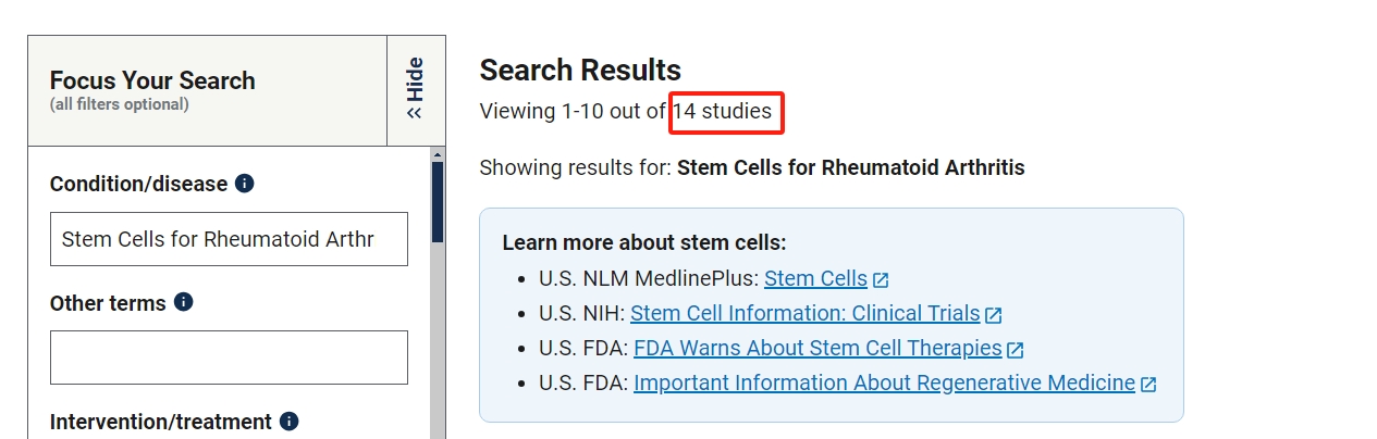 干細(xì)胞治療類風(fēng)濕關(guān)節(jié)炎的臨床研究項(xiàng)目有14項(xiàng)。其中已完成的有2項(xiàng)。 干細(xì)胞治療類風(fēng)濕關(guān)節(jié)炎的臨床研究項(xiàng)目有14項(xiàng)。其中已完成的有2項(xiàng)。