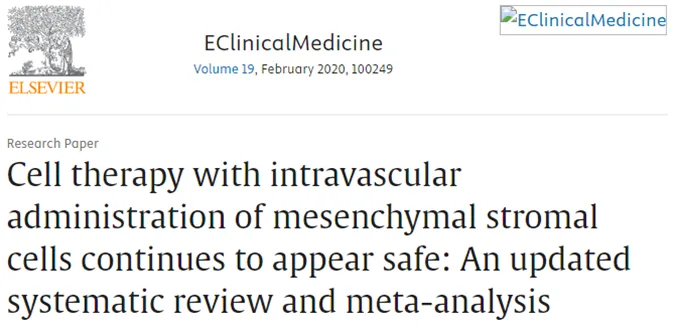 間充質(zhì)基質(zhì)細胞血管內(nèi)給藥的細胞療法繼續(xù)被視為安全的:最新的系統(tǒng)評價和薈萃分析 間充質(zhì)基質(zhì)細胞血管內(nèi)給藥的細胞療法繼續(xù)被視為安全的:最新的系統(tǒng)評價和薈萃分析