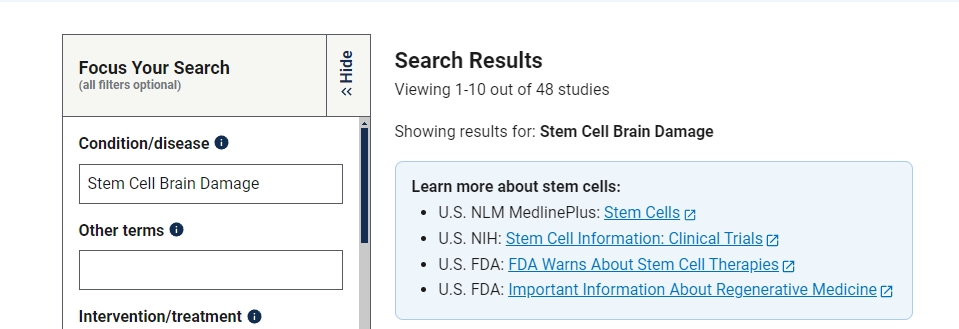 干細(xì)胞治療腦損傷的臨床研究項(xiàng)目有48項(xiàng)。其中已完成的有18項(xiàng)。 干細(xì)胞治療腦損傷的臨床研究項(xiàng)目有48項(xiàng)。其中已完成的有18項(xiàng)。