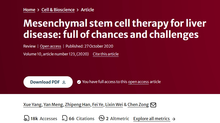 間充質干細胞治療肝病：充滿機遇與挑戰