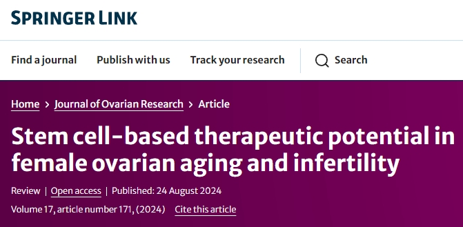 基于干細胞的女性卵巢衰老和不孕癥的治療潛力 基于干細胞的女性卵巢衰老和不孕癥的治療潛力