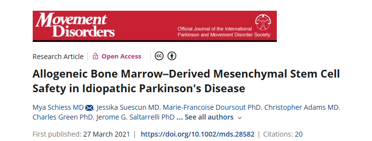 《同種異體骨髓間充質干細胞在特發(fā)性帕金森病中的安全性》