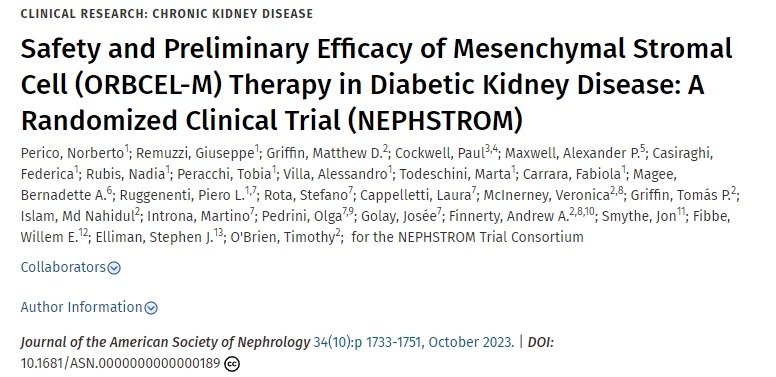 間充質基質細胞治療糖尿病腎病的安全性和初步療效 間充質基質細胞治療糖尿病腎病的安全性和初步療效