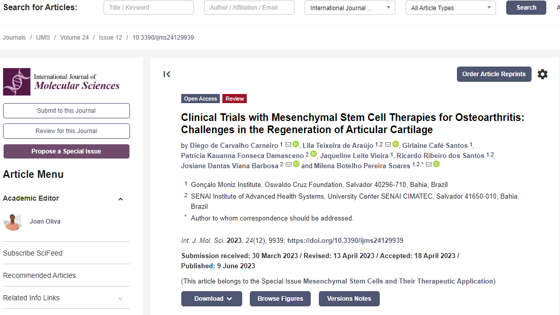 《間充質干細胞治療骨關節(jié)炎的臨床試驗：關節(jié)軟骨再生的挑戰(zhàn)》。