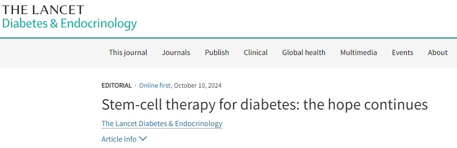 干細胞療法治療糖尿病：希望仍在繼續