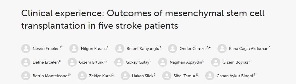 五例中風患者接受間充質干細胞移植的結果 五例中風患者接受間充質干細胞移植的結果