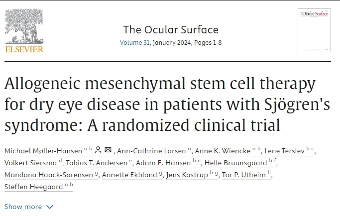 同種異體間充質(zhì)干細(xì)胞治療干燥綜合征患者干眼癥:一項(xiàng)隨機(jī)臨床試驗(yàn) 同種異體間充質(zhì)干細(xì)胞治療干燥綜合征患者干眼癥:一項(xiàng)隨機(jī)臨床試驗(yàn)