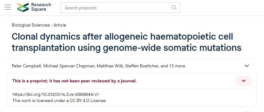 利用全基因組體細胞突變研究異基因造血細胞移植后的克隆動態(tài) 利用全基因組體細胞突變研究異基因造血細胞移植后的克隆動態(tài)