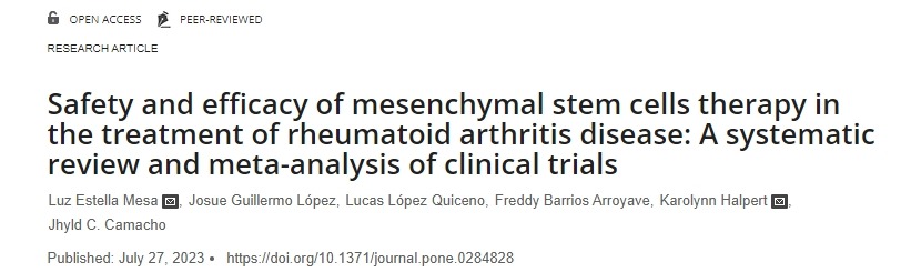 間充質干細胞治療類風濕關節炎疾病的安全性和有效性:臨床試驗的系統評價和薈萃分析 間充質干細胞治療類風濕關節炎疾病的安全性和有效性:臨床試驗的系統評價和薈萃分析
