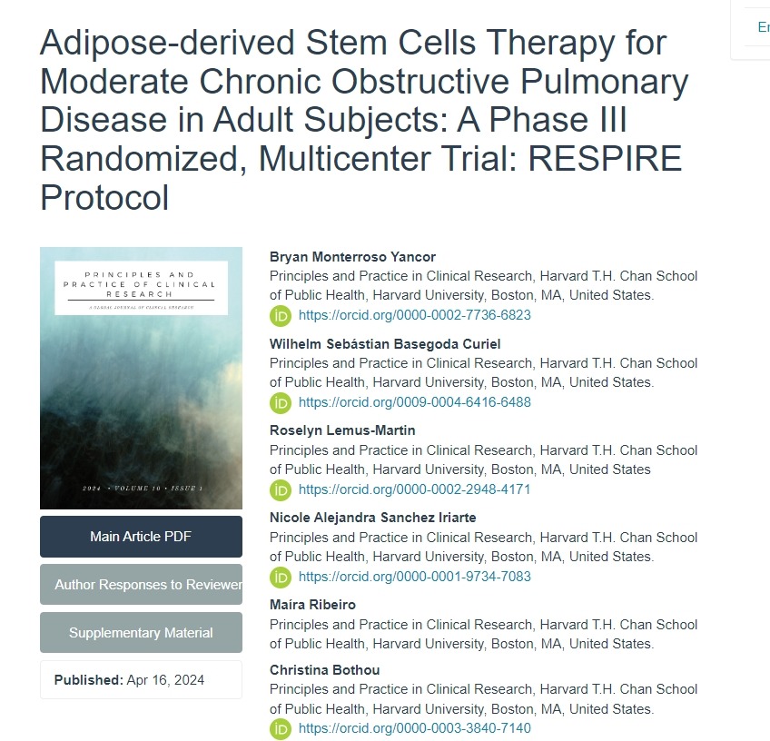 脂肪干細(xì)胞治療成人中度慢性阻塞性肺病：一項(xiàng)III期隨機(jī)、多中心試驗(yàn)：RESPIRE方案