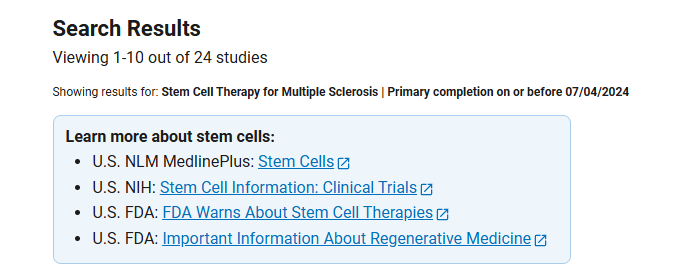 干細胞治療多發(fā)性硬化癥臨床研究項目有24項。其中已完成的有17項。