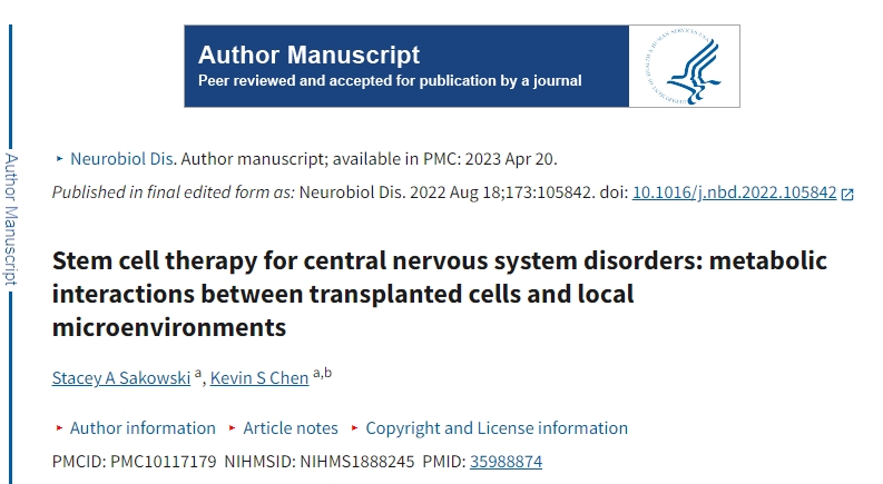 干細(xì)胞移植通過(guò)局部微環(huán)境之間的代謝相互作用，來(lái)治療神經(jīng)系統(tǒng)疾病