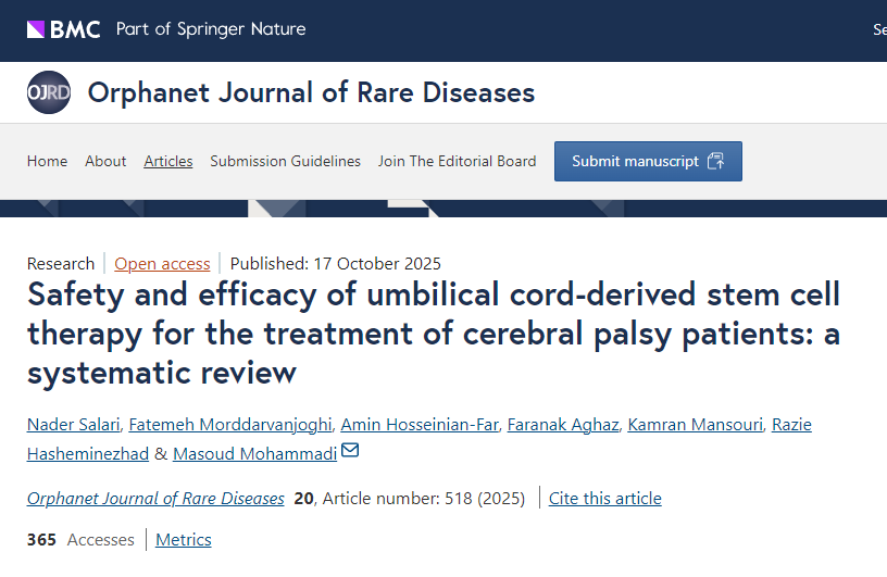 臍帶血干細胞療法治療腦癱患者的安全性和有效性:系統評價 臍帶血干細胞療法治療腦癱患者的安全性和有效性:系統評價