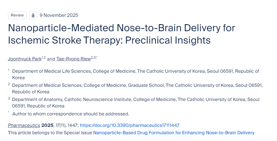 納米顆粒介導的鼻腦給藥治療缺血性卒中:臨床前研究進展 納米顆粒介導的鼻腦給藥治療缺血性卒中:臨床前研究進展