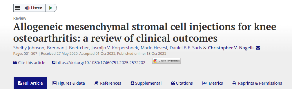 異體間充質干細胞注射治療膝骨關節(jié)炎:臨床療效綜述 異體間充質干細胞注射治療膝骨關節(jié)炎:臨床療效綜述