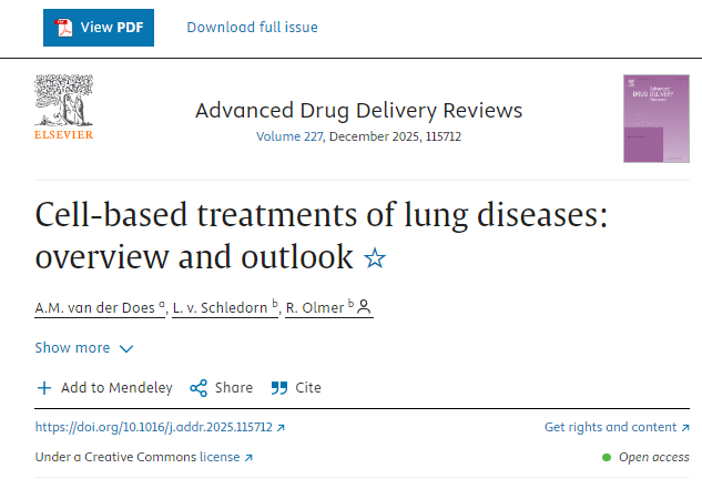肺部疾病的細(xì)胞療法:概述與展望 肺部疾病的細(xì)胞療法:概述與展望