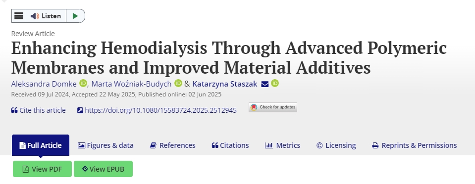通過先進的聚合物膜和改進的材料添加劑增強血液透析