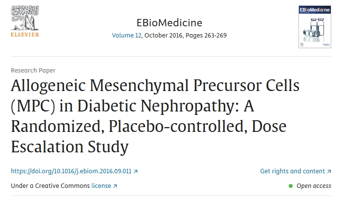 同種異體間充質(zhì)前體細(xì)胞(MPC)在糖尿病腎病中的作用:一項(xiàng)隨機(jī)、安慰劑對照、劑量遞增研究 同種異體間充質(zhì)前體細(xì)胞(MPC)在糖尿病腎病中的作用:一項(xiàng)隨機(jī)、安慰劑對照、劑量遞增研究