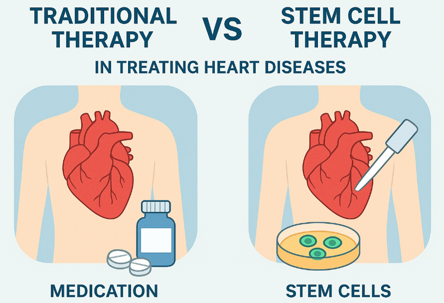 干細胞療法在改善心臟功能、運動耐力及生活質量方面，相較傳統療法具有顯著優勢