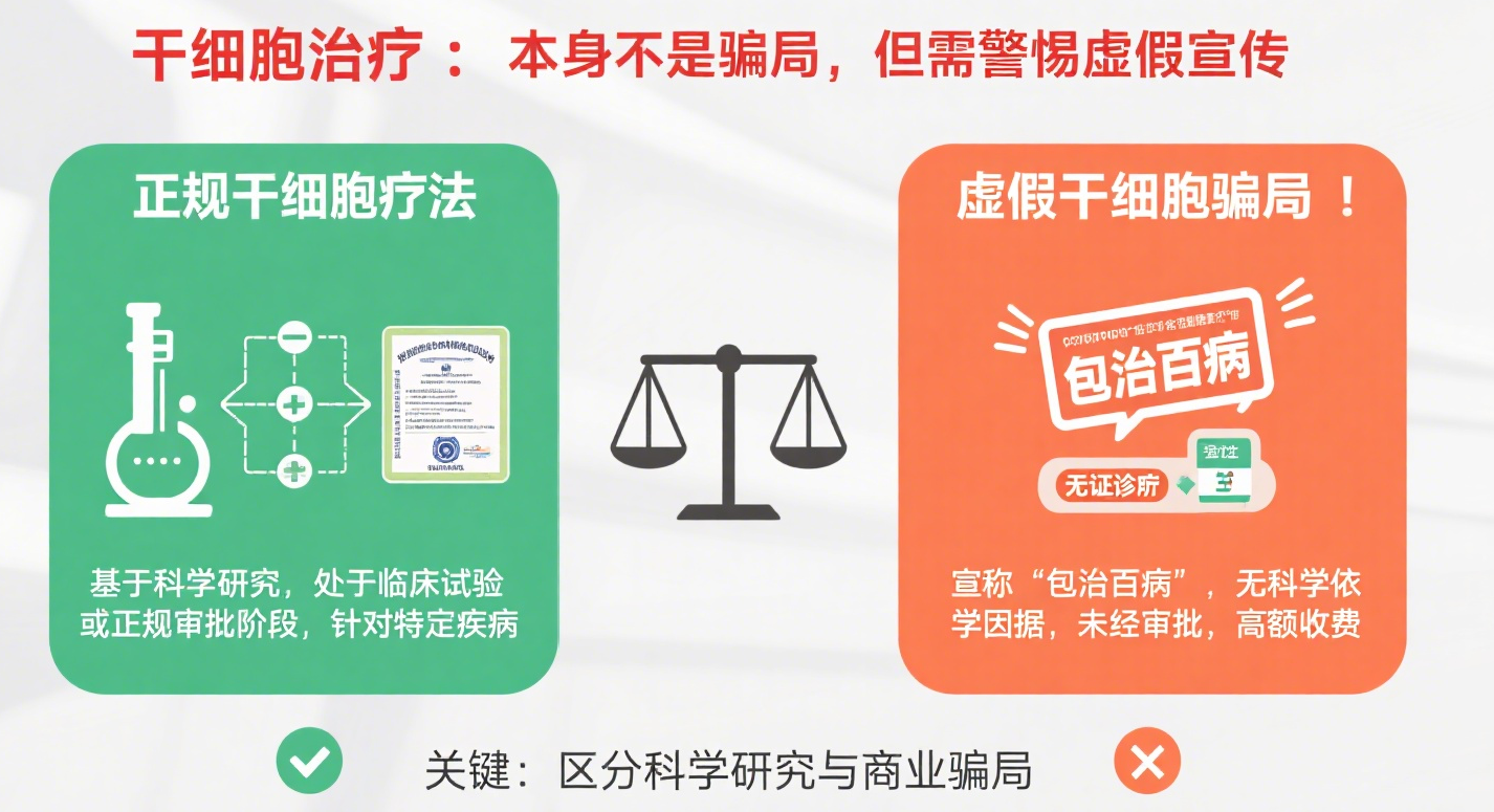 干細胞療法本身不是騙局,但市面上很多打著干細胞旗號的治療可能是騙局。 干細胞療法本身不是騙局,但市面上很多打著干細胞旗號的治療可能是騙局。