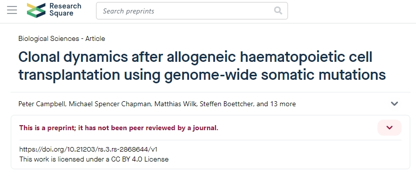 使用全基因組體細(xì)胞突變的異基因造血干細(xì)胞移植后的克隆動(dòng)態(tài)