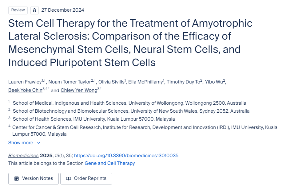 干細胞療法治療肌萎縮側索硬化癥:間充質干細胞、神經干細胞和誘導多能干細胞療效的比較 干細胞療法治療肌萎縮側索硬化癥:間充質干細胞、神經干細胞和誘導多能干細胞療效的比較